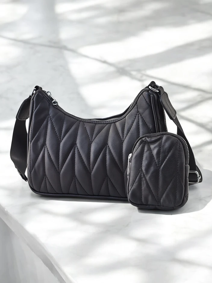 Royalfashion Mazs sieviešu quilted rokas soma ar maku