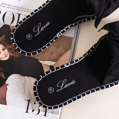 Black women's slippers with a bow Bonehas - Footwear