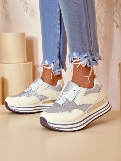 Royalfashion Women's Sneakers with Glitter Borovis