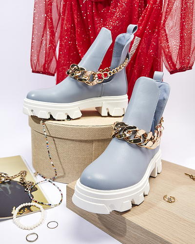 Zili sieviešu zābaki ar ķēdīti Tenkay - Apavi