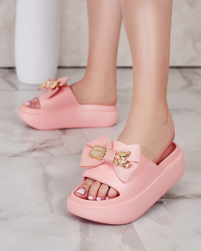 Royalfashion Sieviešu gumijas čības ar dekoratīvu loku Apis