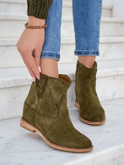 Royalfashion Boots in cowboy style on a covered wedge heel Patorias