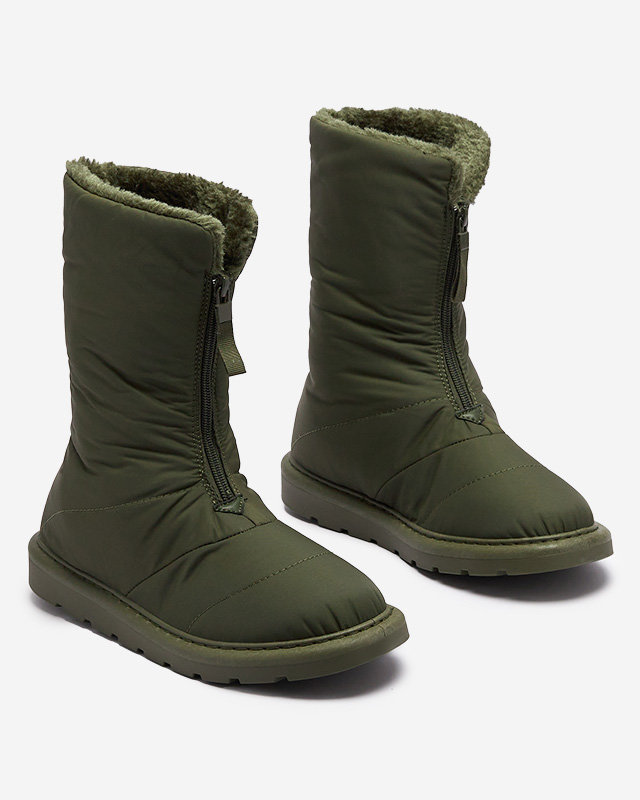 Темно-зеленые женские сапоги a'la snow boots Tirigga- Footwear