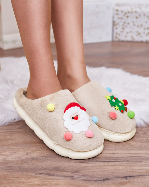 Женские рождественские тапочки Royalfashion светло-коричневого цвета Fertemse