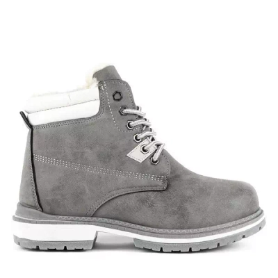 OUTLET Gray hiking boots with North Land insulation - Footwear