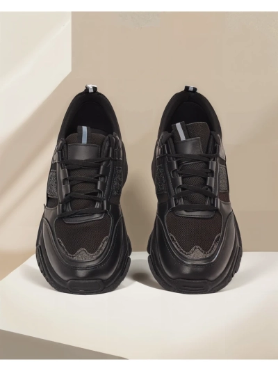 Arete Nero women's flat ecological leather sneakers