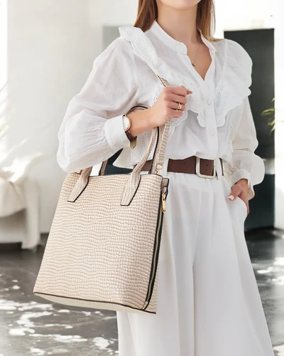 Royalfashion Lacquered women's handbag with embossing