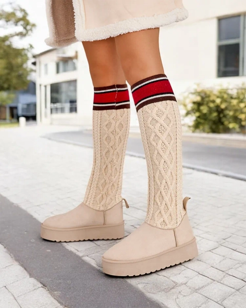 Royalfashion Women's snow boots with sock-like shaft Kokumi