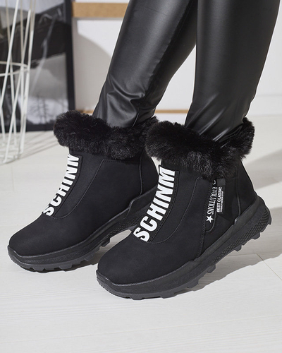 OUTLET Black women's insulated boots with fur Scherr- Footwear