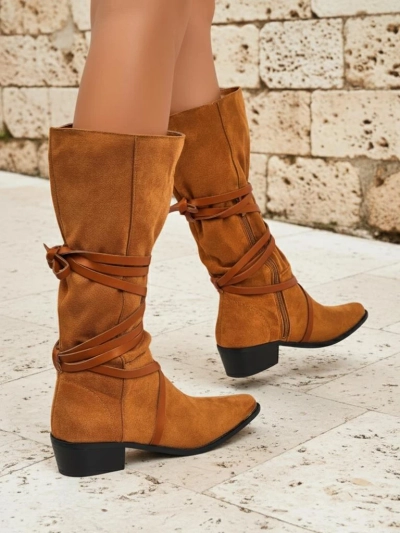Camel Lavinia women's boots ecological suede leather Italian style