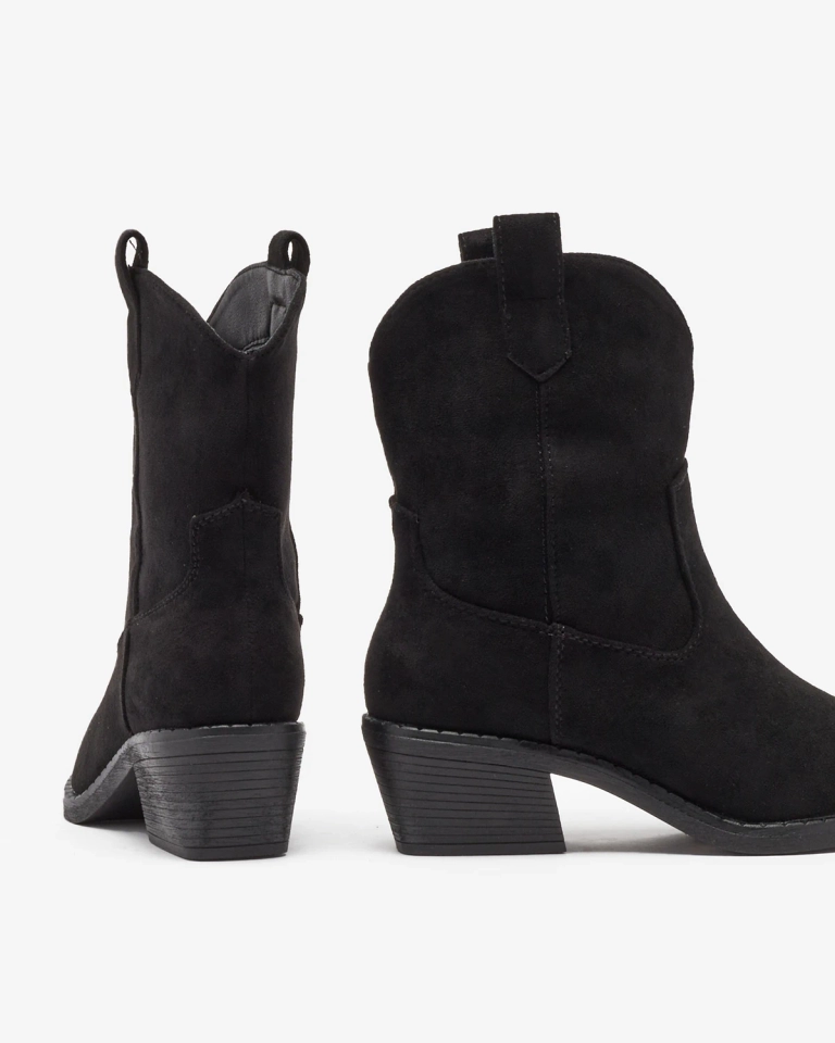 Royalfashion Black women's insulated cowboy boots Bronco