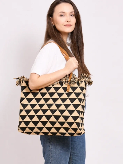 Brown braided mailbag on gold chain - Accessories
