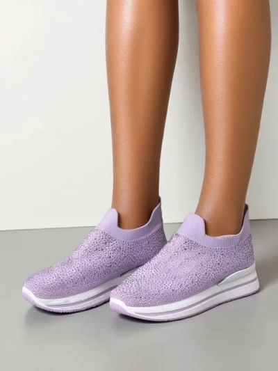 Royalfashion slaidu sieviešu sporta apavi ar rhinestones Adeq