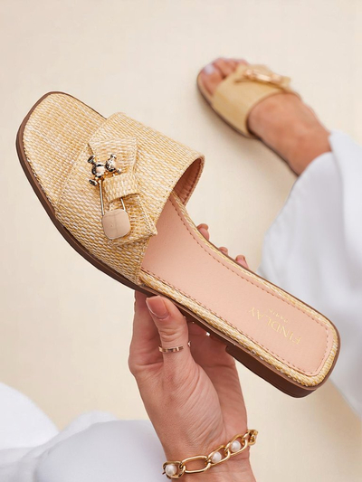 Royalfashion Женские шлепанцы из соломы Сандалии Aurelia