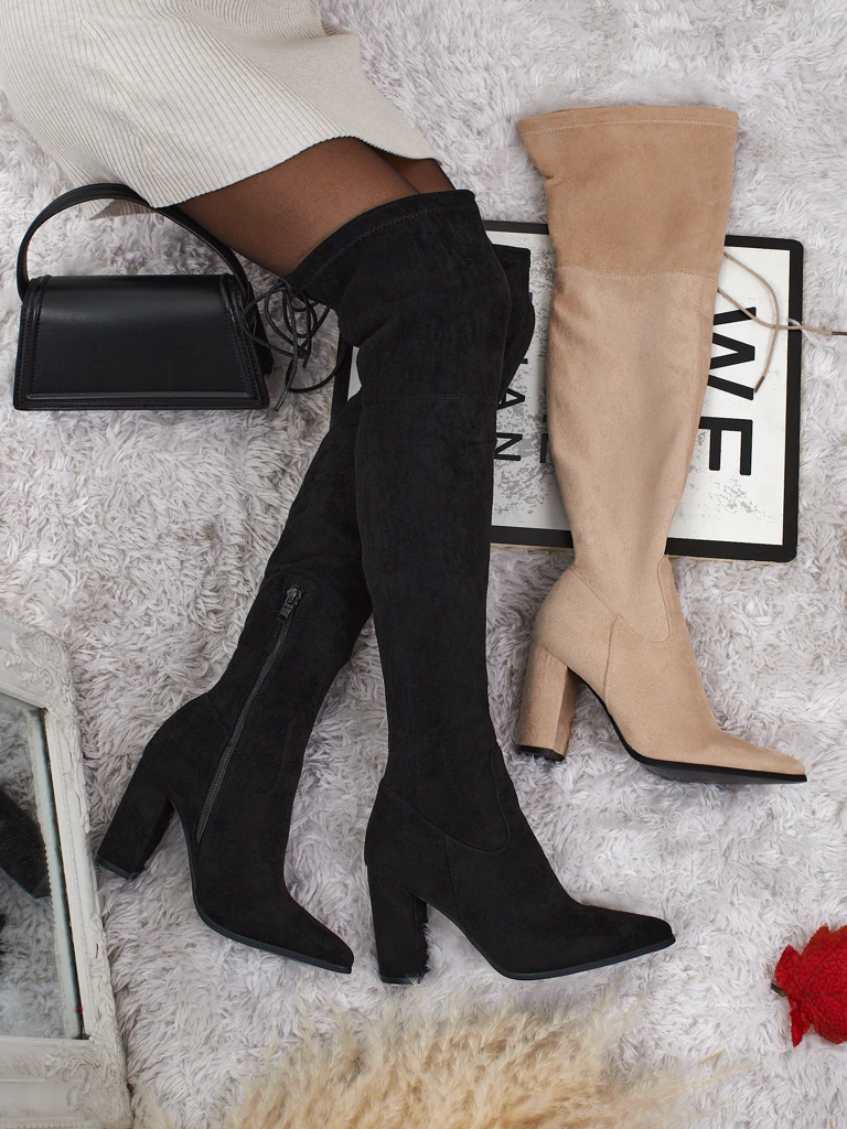 Women's Eldir Faux Suede Over-the-Knee Block Heel Boots