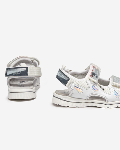 Белые детские сандалии с нашивками Бериги - Обувь