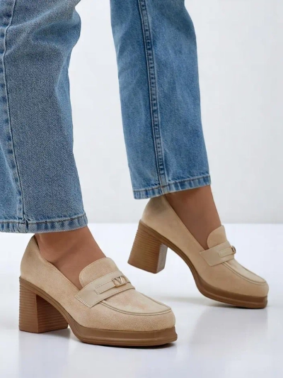 Royalfashion women’s block-heel loafers Evelay