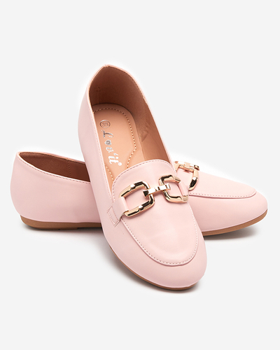Pink women's eco-leather Kesine loafers - Footwear