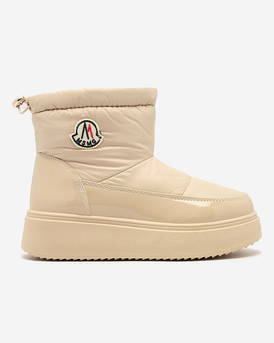 Royalfashion Women's slip-on snow boots in beige color Ademra