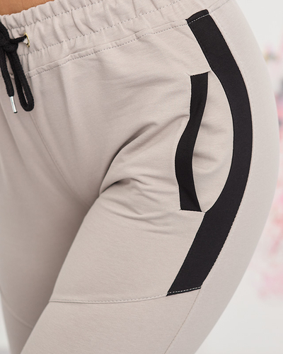 Women's light gray sweatpants with inserts- Clothing