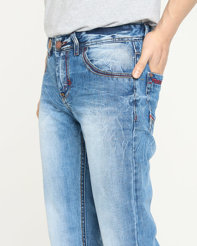 Men's blue straight leg jeans - Clothing