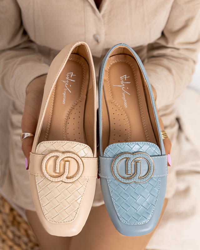 Eco-leather loafers in beige Amida - Footwear