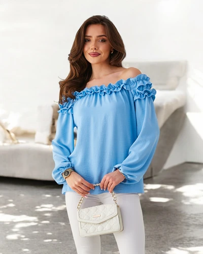 Royalfashion Women's blouse a la Spanish with frills