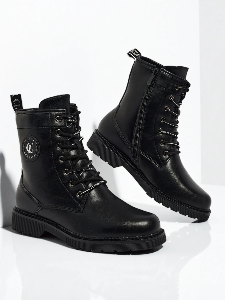 Eco-leather laced women's ankle boots Tavira