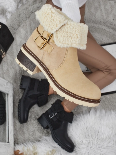 Kavira women's eco-leather ankle boots with fur