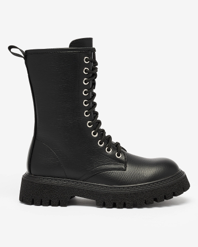 Black women's boots with gold chain Azerik - Footwear