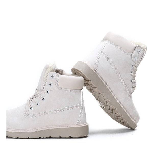 OUTLET Be Happy, beige, insulated hiking boots - Footwear