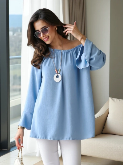 Royalfashion Women's blouse inspired by the Spanish style with ruffles