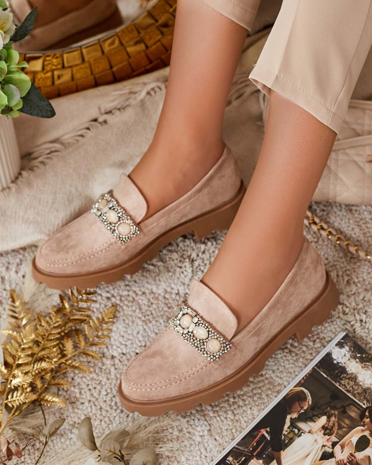 Royalfashion Женские мокасины с цветными цирконами Nel