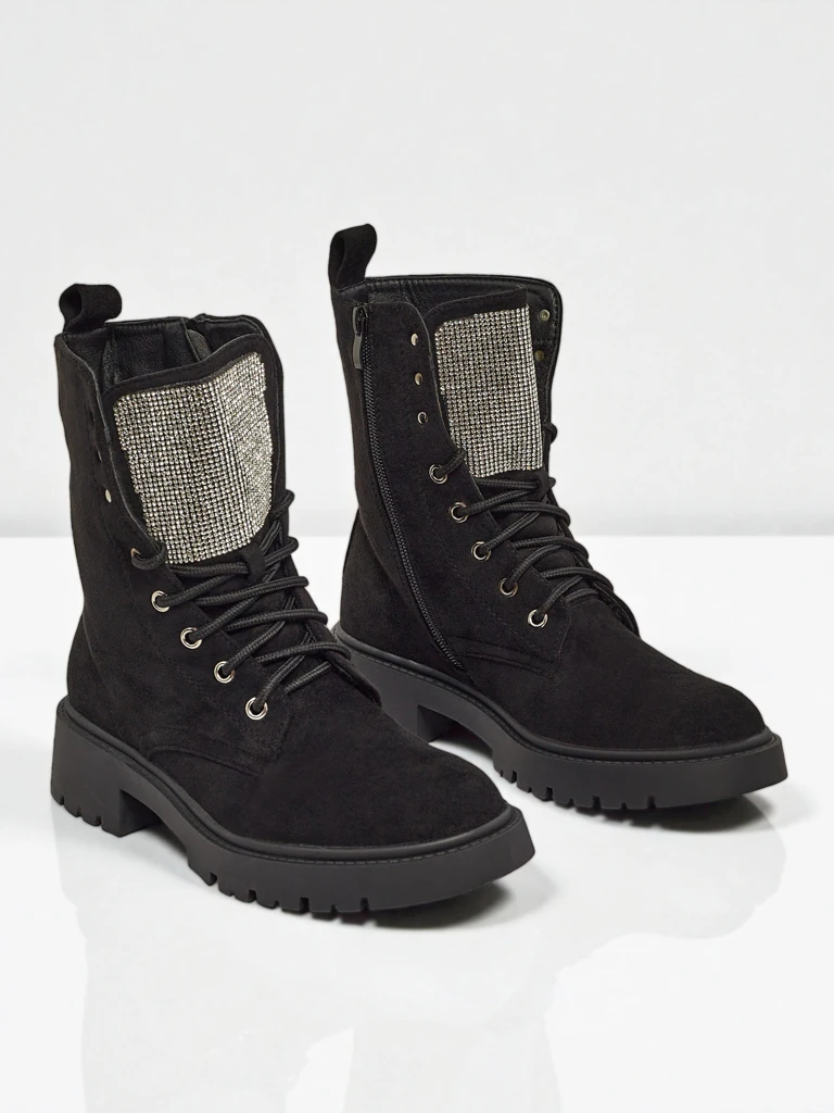 Eco-Suede Lace-Up Women's Ankle Boots Ferlyne