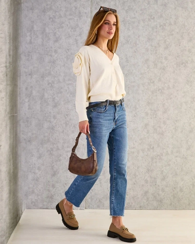 Женский свитер с расстегнутыми пуговицами Royalfashion