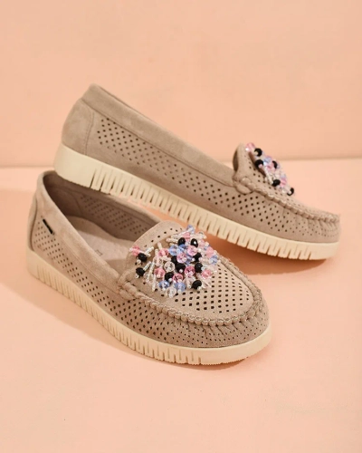 Royalfashion Женские ажурные мокасины из бисера Namis