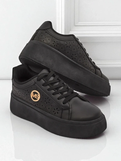 Women's Perseida Royalfashion platform sneakers black eco-leather