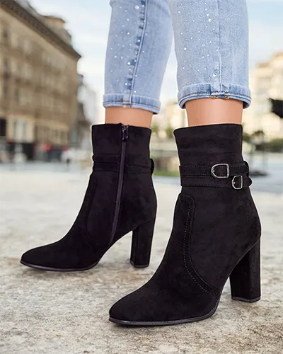 Royalfashion Women's ankle boots on a post Aminor
