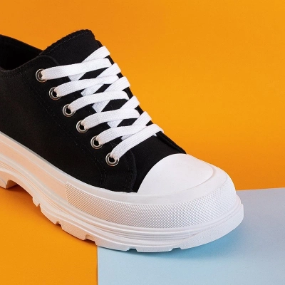 OUTLET Black and white women's sports shoes Weneri - Footwear