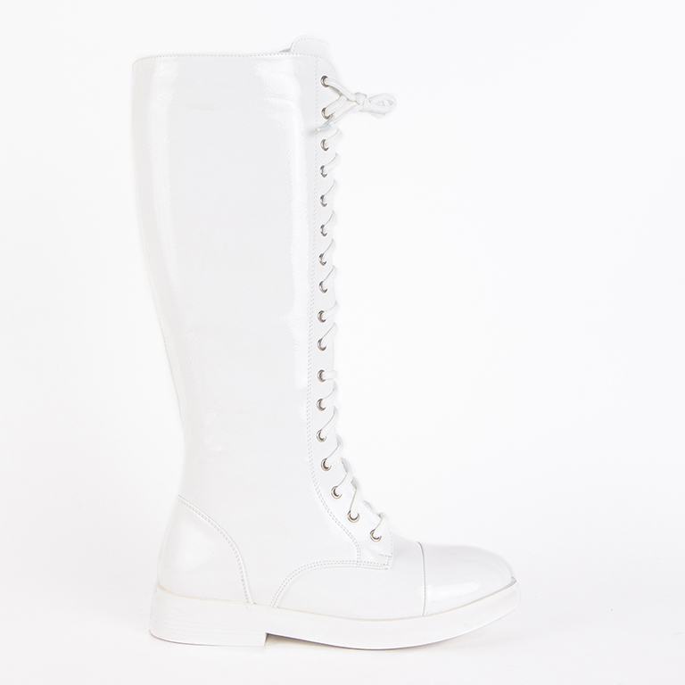 White lace-up patent leather boots Tristessa - Footwear