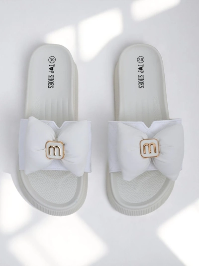 Royalfashion Women's platform flip-flops with a bow Mivo Jump