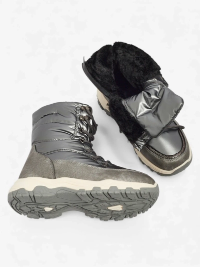 Aurora Women's Silver Ecological Casual Winter Boots