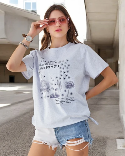 Royalfashion Women's cotton blouse with the inscription