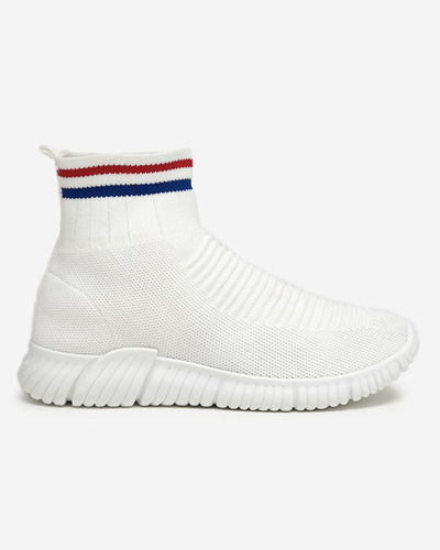 Women's white slip-on trainers by Deloni - Footwear