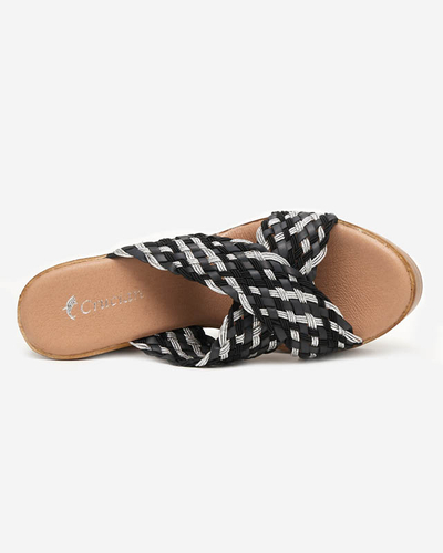 Black women's slippers on a high post Kotinso - Footwear