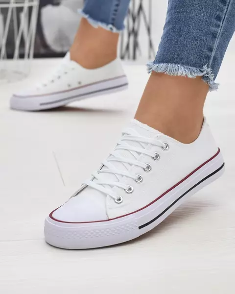 White women's classic lace-up sneakers Ogisa - Footwear