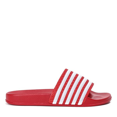 Czerwono - białe klapki w paski Seganea - Obuwie