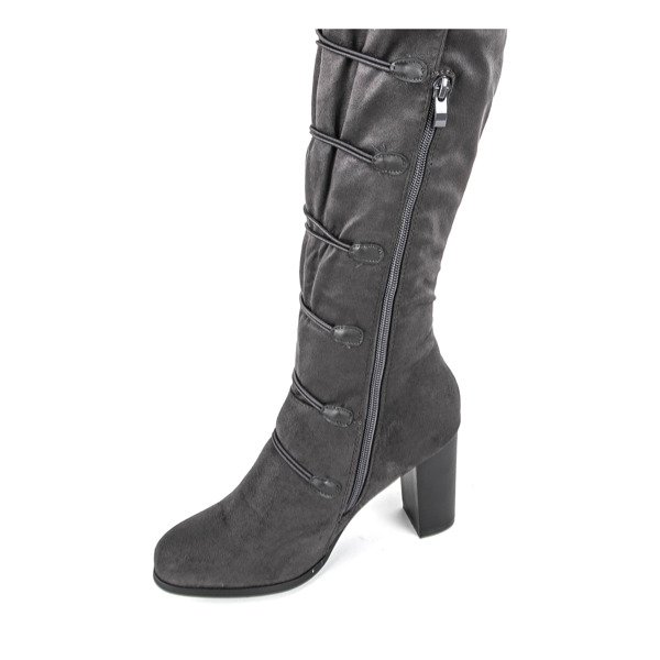 Szare kozaki na wysokim słupku Lovana - Obuwie