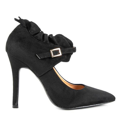 Black Chantel frill heels - Footwear