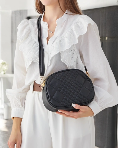 Royalfashion Small oval women's handbag made of eco leather